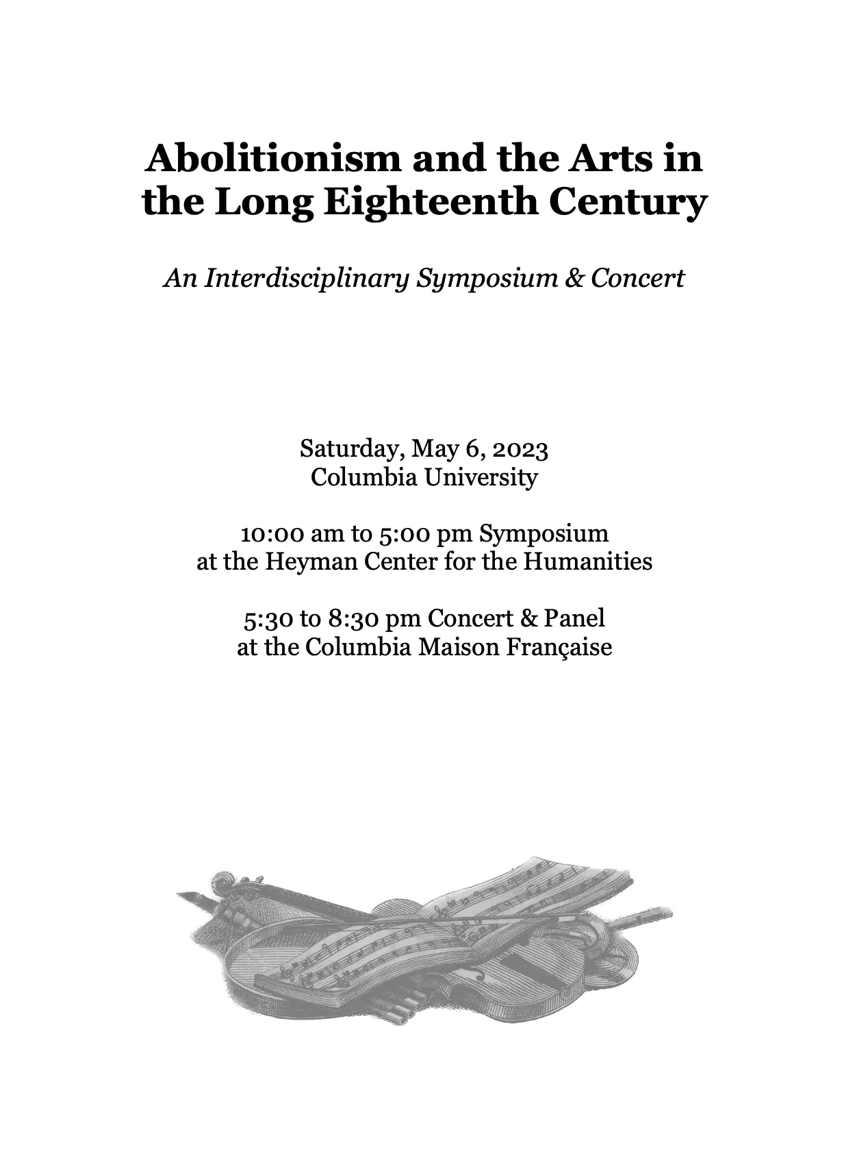 "Abolitionism and the Arts in the Long Eighteenth Century" Program